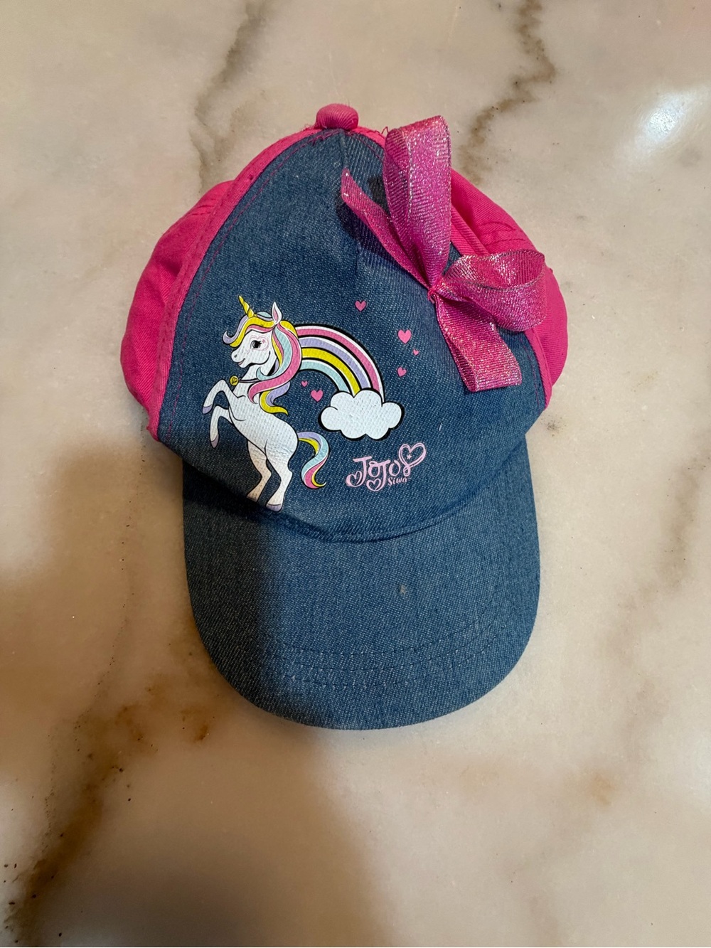 Nickelodeon JoJo Siwa Denim Unicorn Cap with Hot Pink Bow